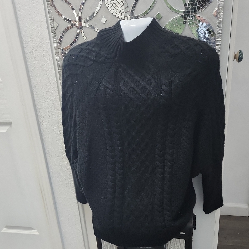 Black Cable Knit Women's Sweater